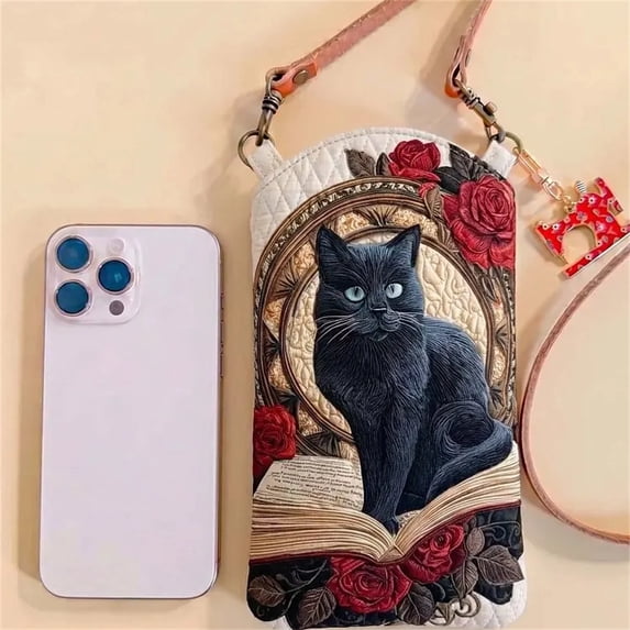 Quilted Slim Phone Crossbody Bag for Women, Animal Pattern Print Lightweight Mini Shoulder Purse, Fade Resistant Durable Stitches