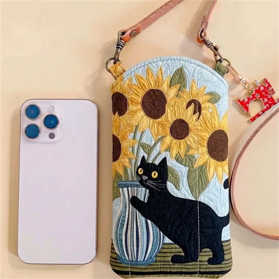 Quilted Slim Phone Crossbody Bag for Women, Animal Print Lightweight Mini Shoulder Purse, Fade Resistant Durable Stitches