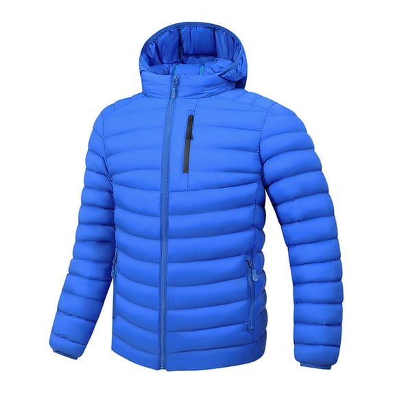 Quilted Solid Color Jackets for Men Casual Long Sleeve Jackets Thickened Winter Warm Coat with Hooded Army Green 3XL