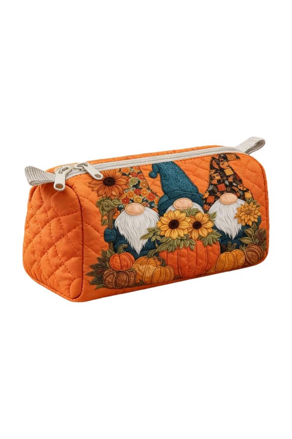 Quilted Storage Pouch Makeup Bag Multipurpose Pouch Small Size Soft Fabric Zip Closure Travel Organizer Case