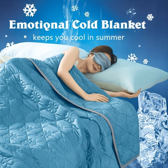 Quilted Summer Cooling Blanket, Reversible, Floral Embossed