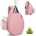 thumbnail image 1 of Quilted Tennis Backpack for 2 Rackets, Slim & Lightweight Waterproof Sling Bag for Tennis, Pickleball, Padel, Crossbody Sport Bag for Men & Women, 1 of 12