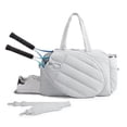 thumbnail image 1 of Quilted Tennis Pickleball Tote Bag with Racket Compartment and Shoe &Bottle Storage, 1 of 4