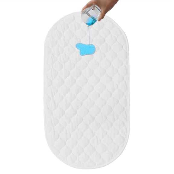 Quilted Thicker Waterproof Changing Pad Liners, Washable Reusable Bamboo Cotton Changing Table Cover Liners (White 14” x 26”)