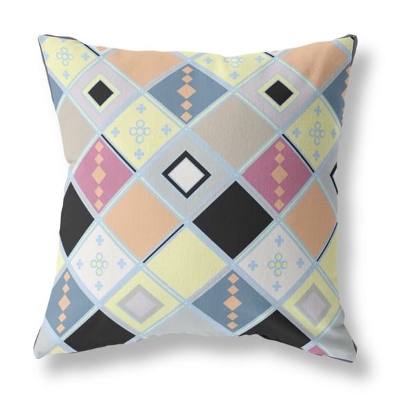 Amrita Sen Broadcloth Zippered Pillow With Yellow Pink Finish PL316BrCDSZP26x26