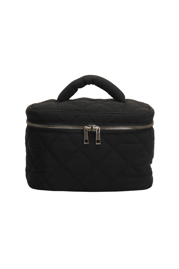 Quilted Top Handle Makeup Bag – Hynes Eagle - Black
