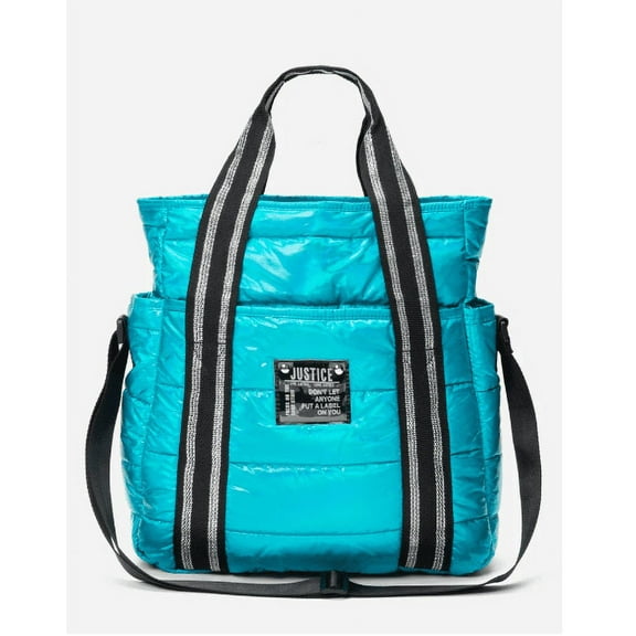 Quilted Tote Bag Color Blue