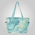 thumbnail image 1 of Quilted Tote Bag Large Capacity Multi-Compartment Handbag Lightweight Structured Shoulder Bag Versatile Casual Bag Oceanic Liquid Marble Design, 1 of 7