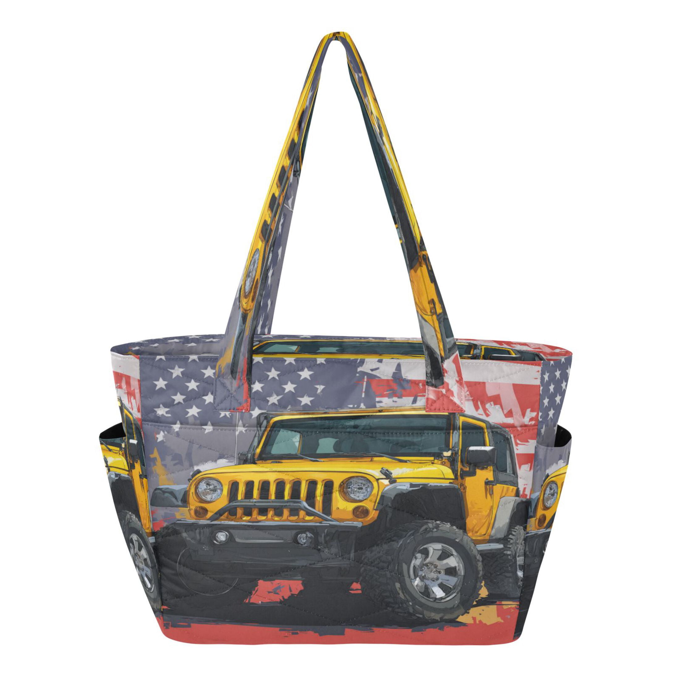 jeep travel equipment tote bag yellow and black large Iconic Logo Premium 15" x 15" Durable Canvas, Spacious & Stylish for Everyday Use With a supreme top carry handle and tactical dual tote handles JS007C| Trolley Duffle Bag Cabin