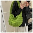 thumbnail image 1 of Quilted Tote Bag,Tote Bag for Women,Soft Puffer Tote Bag Lightweight Designer Pleated Bags Handbag Puff Bags Tote Bag for Women Leather Tote Bag for Women(Light Green 8in), 1 of 9