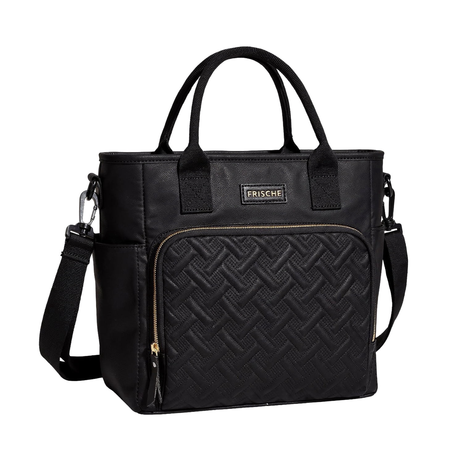DEFAHN Tote Diaper Bag for Mom - 0.9lb Lightweight Large Capacity Thermal Baby Bag, 2 Thermal Pockets + Side Holders, Simple Open Design(Black)
