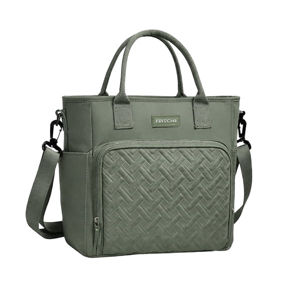 Tote Diaper Bag for Mom - 0.9lb Lightweight Large Capacity Thermal Baby Bag, 2 Thermal Pockets + Side Holders, Simple Open Design(Green)