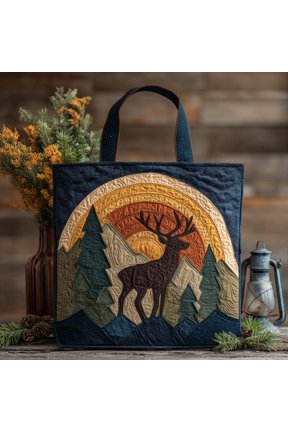 Quilted Tote Bag for Women, Antler Grace, Quilted Carryall Bag, Gift for Her, Everyday Bag