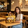 thumbnail image 1 of Quilted Tote Bag for Women Large Capacity Multi Functional Everyday Bag with Embroidery Laptop Bag Crossbody Shoulder Bag for Work Travel and Weekend, 1 of 6