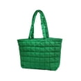 thumbnail image 1 of Quilted Tote Bag for Women Lightweight Puffer Padding Large Nylon Shoulder Handbag Zipper Closure Buckle Detail Washable Everyday Purse, 1 of 5