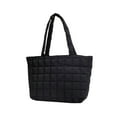 thumbnail image 1 of Quilted Tote Bag for Women Lightweight Puffer Padding Large Nylon Shoulder Handbag Zipper Closure Buckle Detail Washable Everyday Purse, 1 of 5