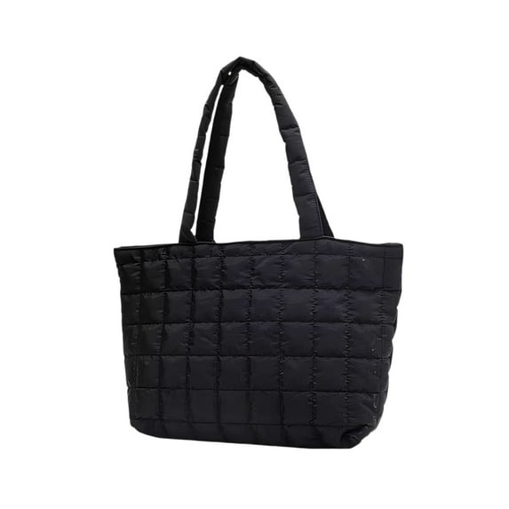 Quilted Tote Bag for Women, Lightweight Puffer Shoulder Bag, Nylon Exterior with Zipper Closure, Large Capacity Handbag for Daily Use