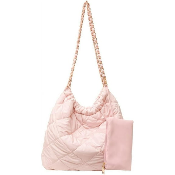 Quilted Tote Bag for Women Puffer Bag Quilted Hobo Bag Lightweight Quilted Padding Shoulder Bag Puffy Nylon