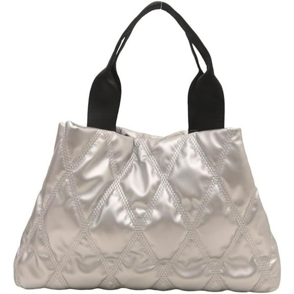 Quilted Tote Bag for Women Top Handle Quilted Handbag and Purse Casual Work Shopping Hobo Shoulder Bag Quilted Bag