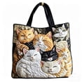 thumbnail image 1 of Quilted Tote Bag with Zipper, Large Capacity Printed Shoulder Handbag for Daily Use, Style 35, 1 of 7