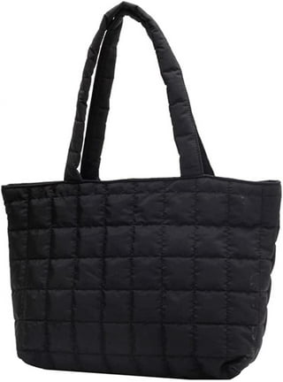 Black nylon tote bag with zipper deals