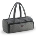 thumbnail image 1 of Quilted Tote Shoulder Beauty Bag With Brush Storage Pocket Ideal for Cosmetic Bottles Brushes Acessorries (Grey), 1 of 7