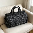 thumbnail image 1 of Quilted Travel Bag, Large Capacity Weekender Tote with Detachable Shoulder Strap, Lightweight Carry on Duffel for Gym Overnight Trip, Versatile Handbag Crossbody for Daily Use, 1 of 9