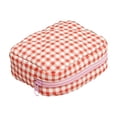 thumbnail image 1 of Quilted Travel Makeup Bag Set Ruffle Plaid Gingham Cosmetic Organizer Pouch Mini Storage For Women Girls, 1 of 2