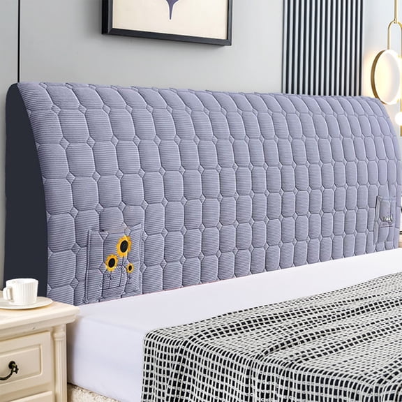 Quilted Vertical Striped Headboard Cover Full Cover Dirtproof Thick Headboard Protector - Slightly Elastic Stretchable Fabric for Home Bedroom Furniture Protection 47.2x27.5in