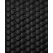 Quilted Vinyl Padded Upholstery Fabric w 3/8" Foam Backing Smooth 1" Honeycomb /58" Wide/Continuous Yard/ Backdrop, DIY Home Decor, Automotive Customizer, Boat Restorer, Crafter Black, Black Stitch