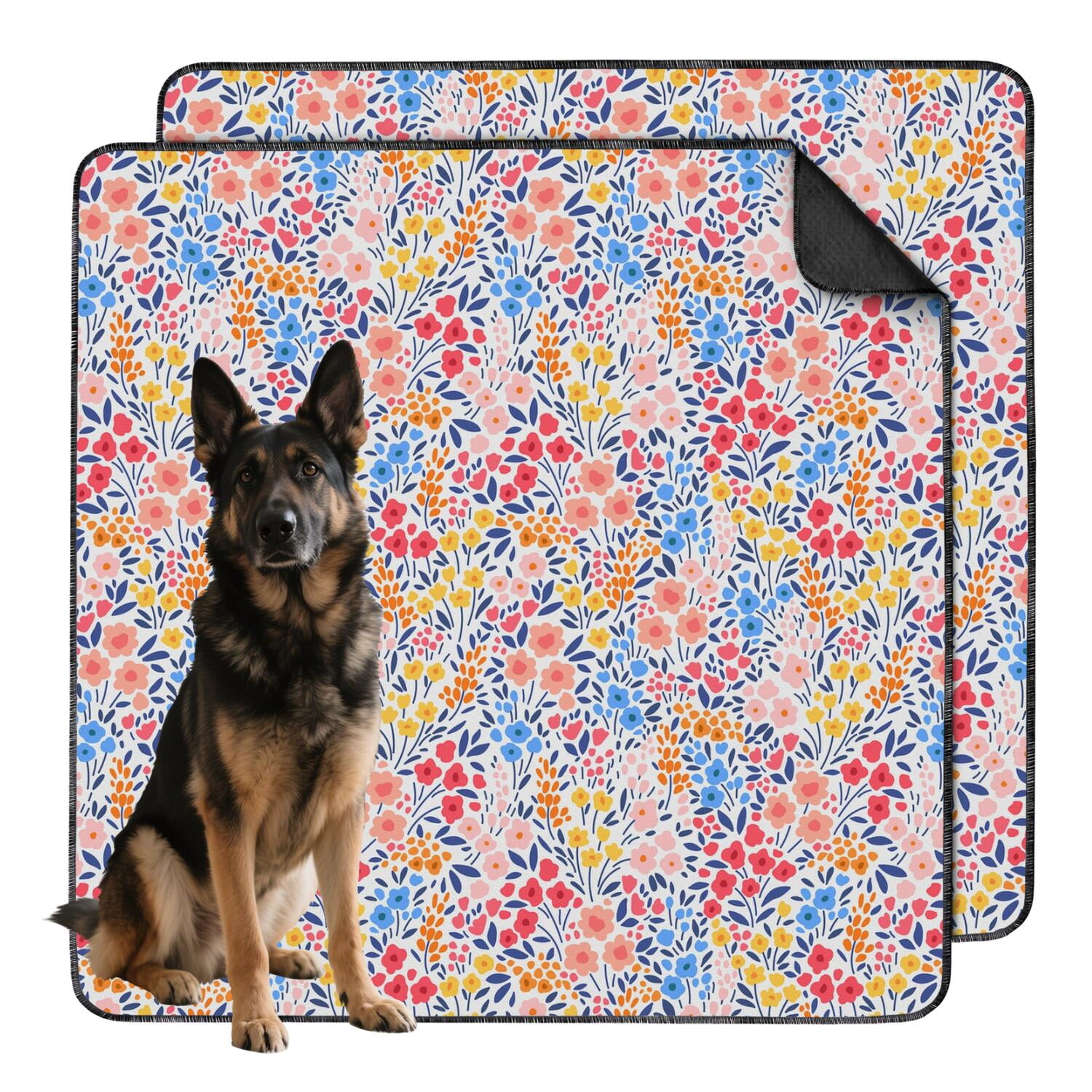 Quilted Washable Dog Pee Pads, 48x48 Reusable with Non-Slip Backing, Super Absorbent and Leak-Proof for Puppy Crate Training and Hardwood Floor Safety