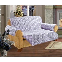 Quilted Water-Absorbent Microfiber Reversible Leaf Furniture Protector/Slipcover, Loveseat Size, Beige