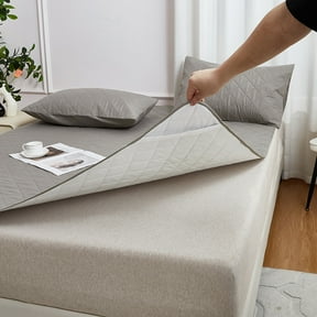 Quilted Waterproof Bed Sheet, 70x80 Inch Extra Thick Mattress Protector, Fiber with Secure Straps