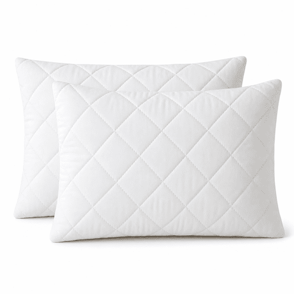 Quilted Waterproof Pillow Protectors, Zippered Pillowcases, Breathable Protective Pillow Encasement Covers (4, Queen (20" x 28"))