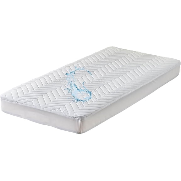 Quilted Waterproof RV Bunk Mattress Protector Pad for 30 x 75 Narrow Twin Bed Cot Size Fitted Sheet Style Matress Cover