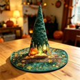 thumbnail image 1 of Quilted Witch Hat, Foldable Pointed Costume Hat for Halloween Theme Party, 1 of 2