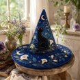 thumbnail image 1 of Quilted Witch Hat, Foldable Pointed Costume Hat for Halloween Theme Party, 1 of 2