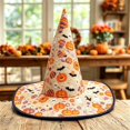 thumbnail image 1 of Quilted Witch Hat, Foldable Pointed Costume Hat for Halloween Theme Party, 1 of 2