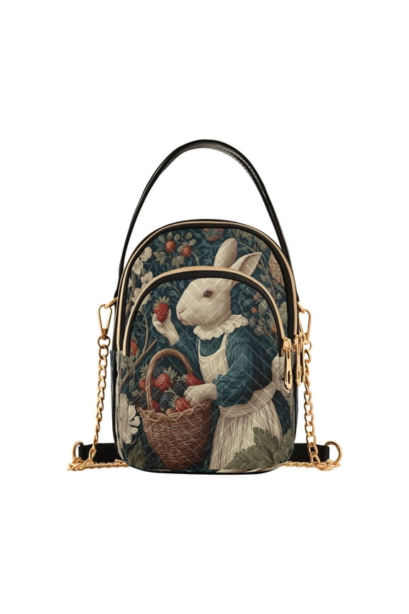 Quilted Women's Crossbody Bag Purses and Handbags with Detachable Leather Strap Beautiful White Rabbit