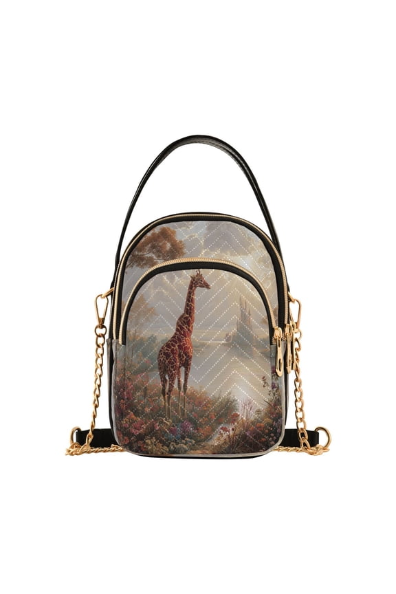 Quilted Women's Crossbody Bag Purses and Handbags with Detachable Leather Strap Oil Painting Of Giraffe