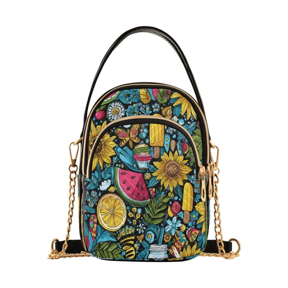 Quilted Women's Crossbody Bag Purses and Handbags with Detachable Leather Strap Vibrant and Colorful Graffiti Patterns