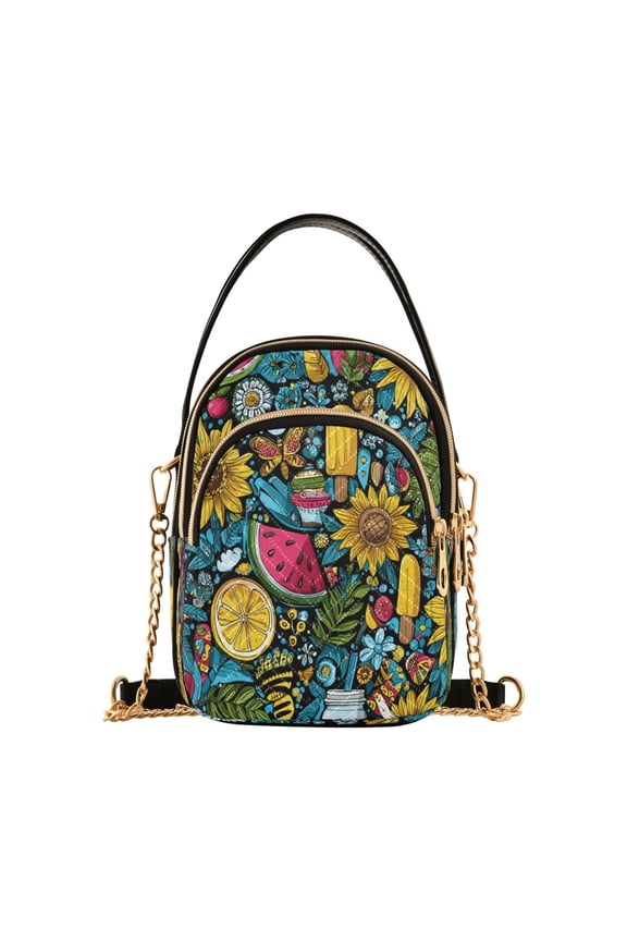 Quilted Women's Crossbody Bag Purses and Handbags with Detachable Leather Strap Vibrant and Colorful Graffiti Patterns
