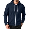 thumbnail image 1 of Quilted Zip Hoodie for Men Ghalytn Full Zip Sweatshirt Jacket - Casual Fleece Outerwear, 1 of 6