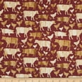 Quilter Barn Prints Large Farm Animals Red, Quilting Fabric by the Yard
