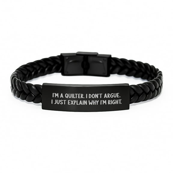Quilter Christmas Unique Gifts, Funny Quilter Quotes, Interlaced Leather Bracelet for Quilter Men Women Friends, Gifts from Friends for Quilter