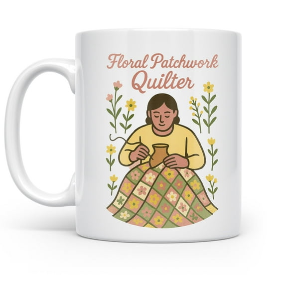 Quilter 11 oz Coffee Mug - Cozy Charm for Tea Time White Ceramic Gift