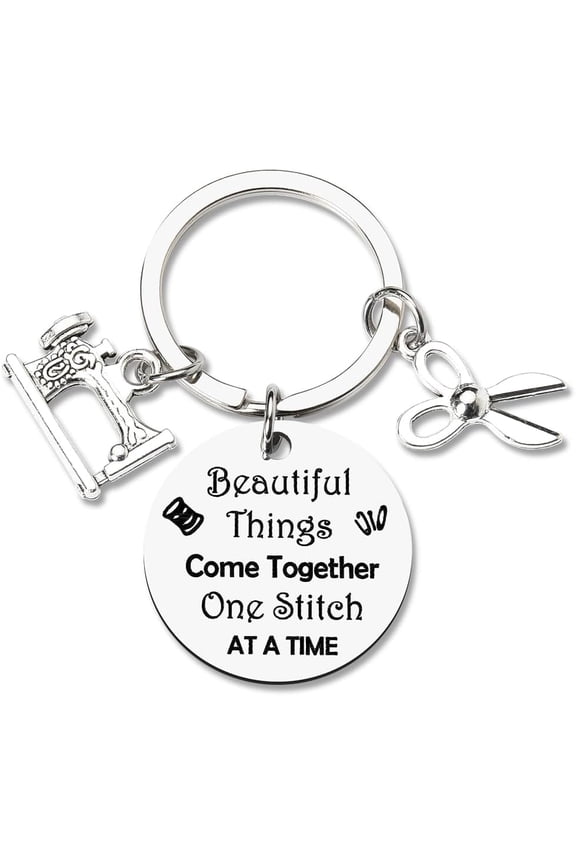 Quilter Gifts Keychain for Women Crafters Mom Mother in Law Gifts from Daughter Birthday Gifts for Seamstress Female Best Friend Christmas Gifts for Knitters Tailors Scissor Sewing Machine Gifts