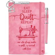 Quilter Gifts Women, Quilting Journal 200 Pages Notebook A5 Lined with Pen and , Quilt Themed Gifts, Inspirational Birthday for Sewer Quilt Lover Sewing Tailor Seamstress Female