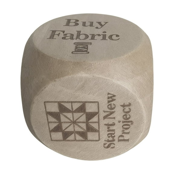 Quilter's Dice - Handmade Wooden Decision Dice with 6 Engraved Sewing Tasks, Fun Gift to Spark Inspiration for Craft Lovers 1PC