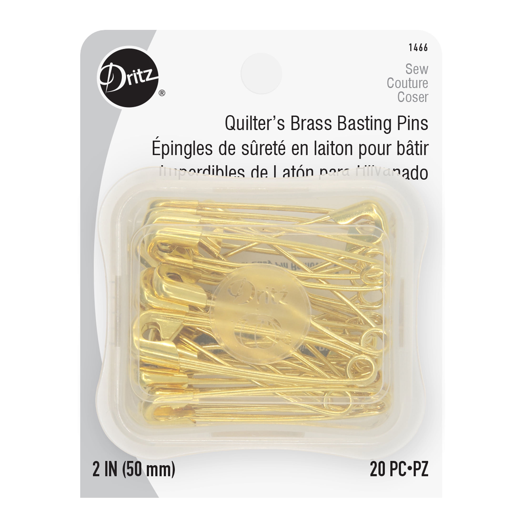 Solid Brass Safety Pins Assorted Size #00 & #0 - Dritz